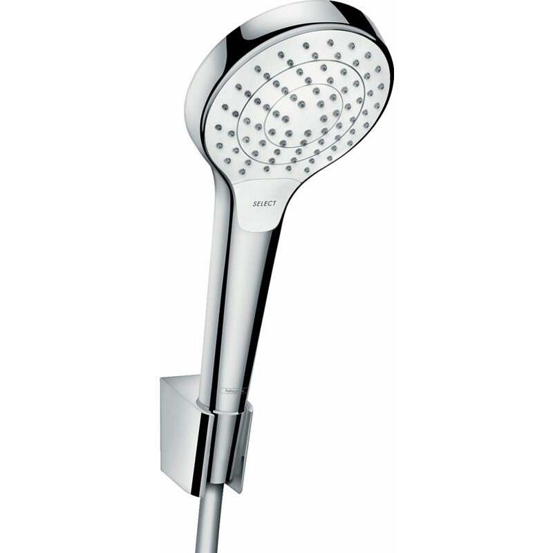 

Hansgrohe - Juego de soporte de ducha Croma Select S de tamaño manual Vario con flexo de ducha de 160 cm, 26411400, blanco/cromo - 26411400