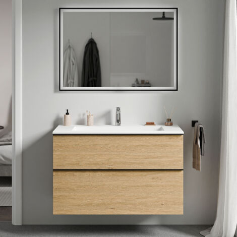 cromo, Rovere Miele Oro, Bianco opaco con foro rubinetto
