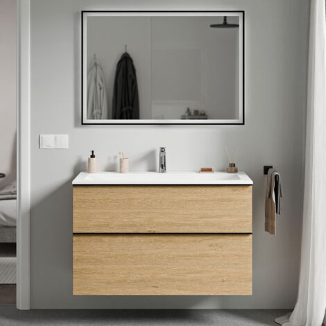 cromo, Rovere Miele Oro, Bianco opaco con foro rubinetto