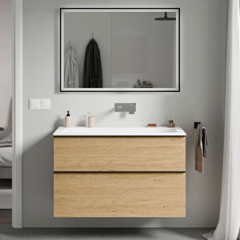 cromo, Rovere Miele Oro, Bianco opaco senza foro rubinetto