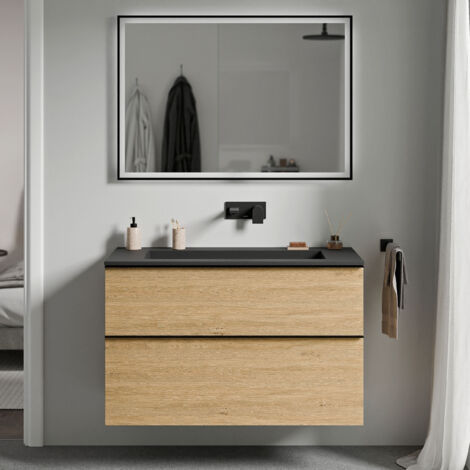 cromo, Rovere Miele Oro, Nero opaco senza foro per rubinetto