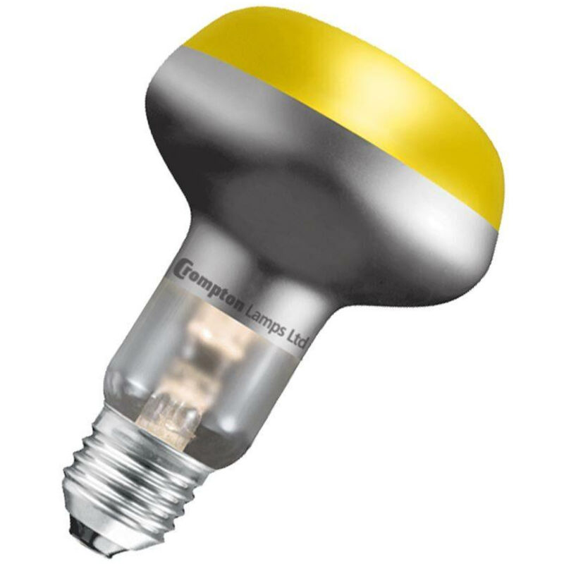 Crompton Lamps 40W R63 R64 Reflector ES-E27 Dimmable Yellow 115° 196lm ES Screw E27 Incandescent Coloured Light Bulb