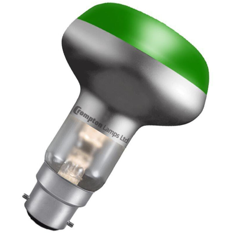 Crompton Lamps 60W R80 Reflector BC-B22d Dimmable Green 35° 149lm BC Bayonet B22 Incandescent Coloured Light Bulb