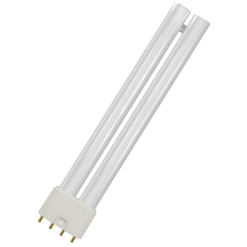 Crompton Lamps CFL PLL 18W 2G11 Dimmable Single Turn L-Type 3500K White Frosted 1206lm 4-Pin Energy Saving Push Fit Compact Fluorescent Dulux-L