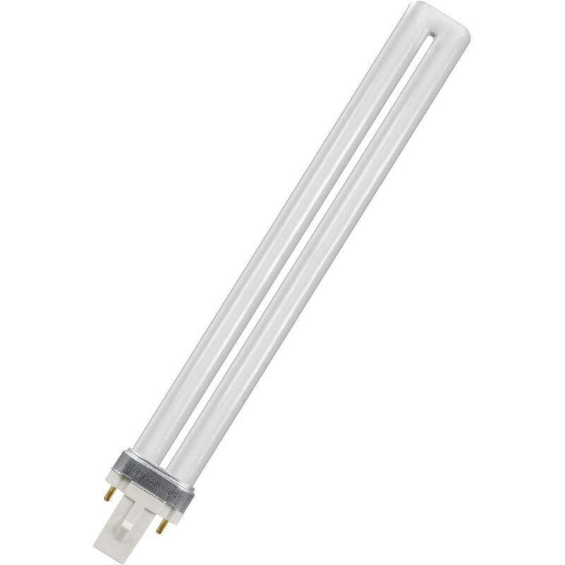 Crompton Lamps CFL PLS 11W G23 Single Turn S-Type 4000K Cool White Frosted 905lm 2-Pin Energy Saving Push Fit Compact Fluorescent Dulux-S Biax-S PL-S