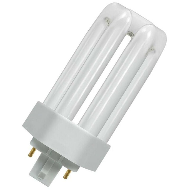 Crompton Lamps CFL PLT-E 18W GX24q-2 Triple Turn TE-Type 3500K White Frosted 1210lm 4-Pin Energy Saving Push Fit Compact Fluorescent Biax-TE Dulux-TE