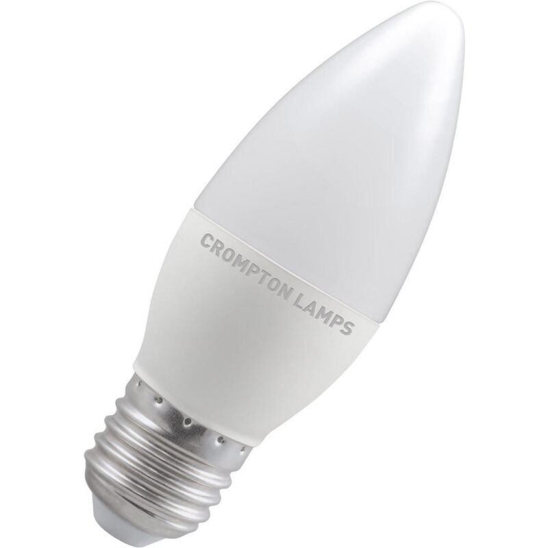 Crompton - Lamps LED Candle 5W ES-E27 Dimmable (40W Equivalent) 6500K Daylight Opal 470lm ES Screw E27 Frosted Light Bulb