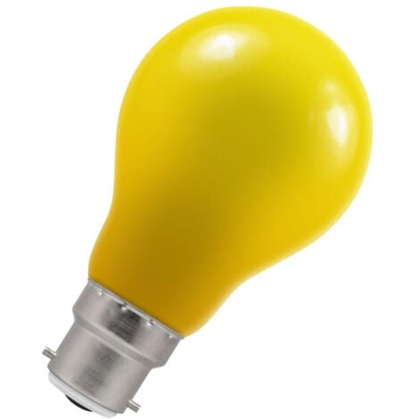 Crompton Lamps LED GLS 1.5W BC-B22d IP65 Yellow A60 Outdoor Festoon Coloured External Light Bulb