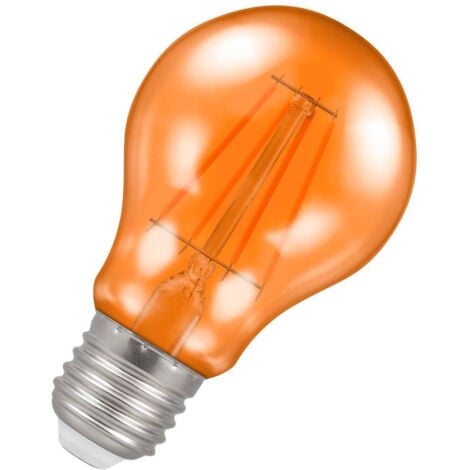 Crompton Lamps LED GLS 4.5W ES-E27 Harlequin IP65 (25W Equivalent) Orange  Translucent 275lm ES Screw E27 Outdoor Festoon Coloured Filament Light Bulb