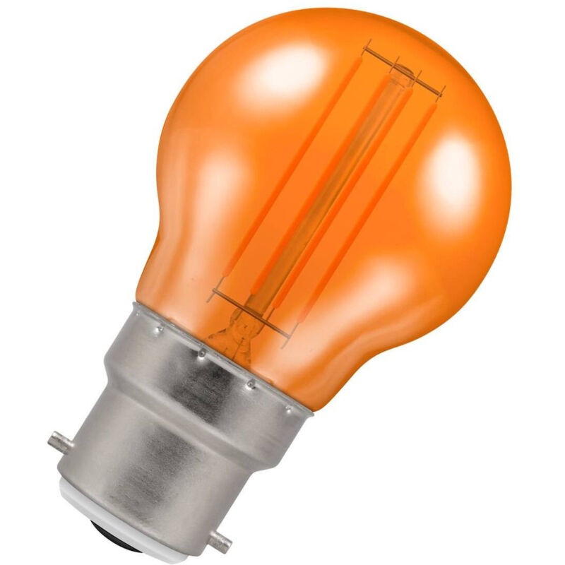 Crompton - Lamps LED Golfball 4.5W BC-B22d Harlequin IP65 (25W Equivalent) Orange Translucent 255lm BC Bayonet B22 Round Outdoor Festoon Coloured