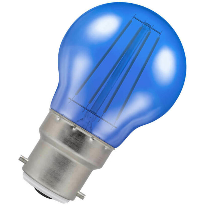 Crompton - Lamps LED Golfball 4W BC-B22d Harlequin IP65 (25W Equivalent) Blue Translucent 65lm BC Bayonet B22 Round Coloured Festoon Outdoor Filament