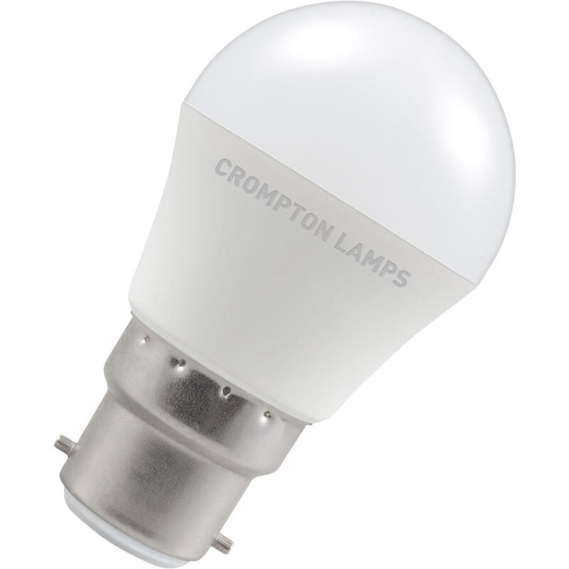 Crompton - Lamps LED Golfball 5W BC-B22d Dimmable (40W Equivalent) 4000K Cool White Opal 470lm BC Bayonet B22 Round Frosted Light Bulb