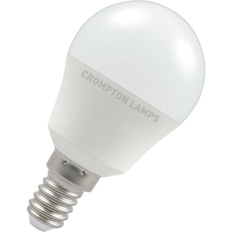 Crompton Lamps LED Golfball 5W SES-E14 Dimmable (40W Equivalent) 6500K Daylight Opal 470lm SES Small Screw E14 Round Frosted Light Bulb