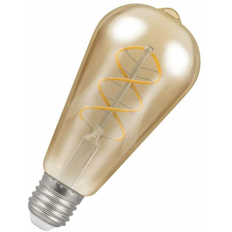 Crompton - Lamps LED Spiral ST64 6W ES-E27 Dimmable Filament (25W Equivalent) 2200K Extra Warm White Antique Bronze 250lm ES Screw E27 Squirrel Cage