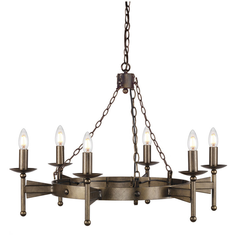 Elstead Bronze Kronleuchter Hängelampe Deckenleuchte Eisen D 81 Cm Esszimmerlampe