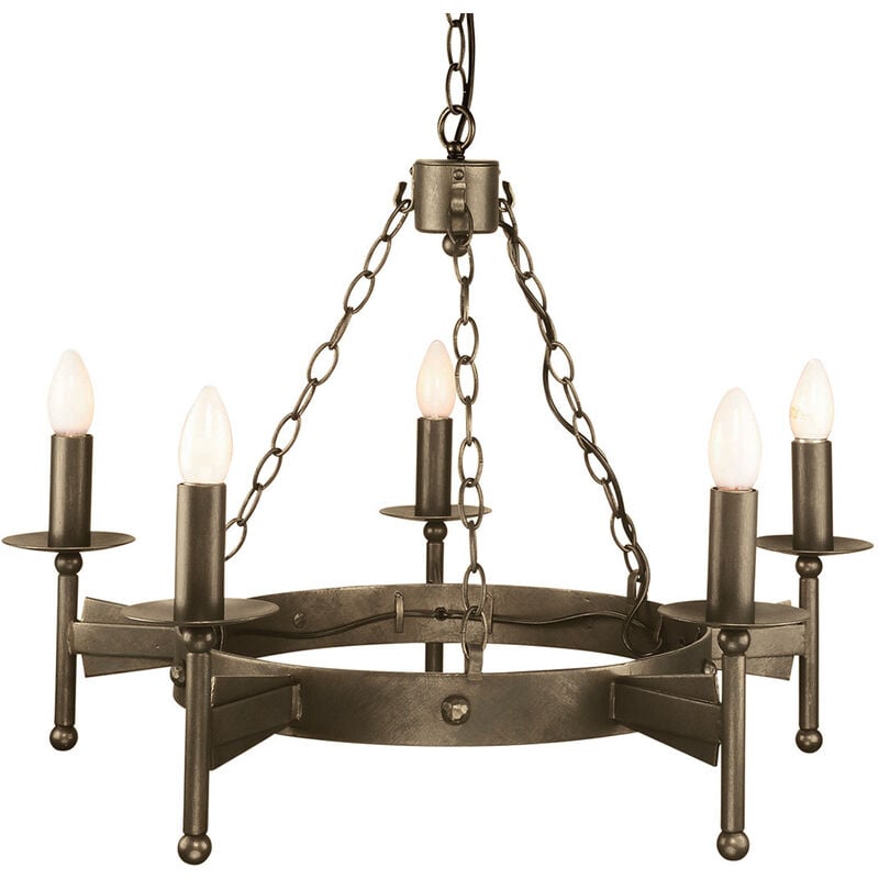 Elstead Cromwell - 5 Light Chandelier Old Bronze Finish, E14