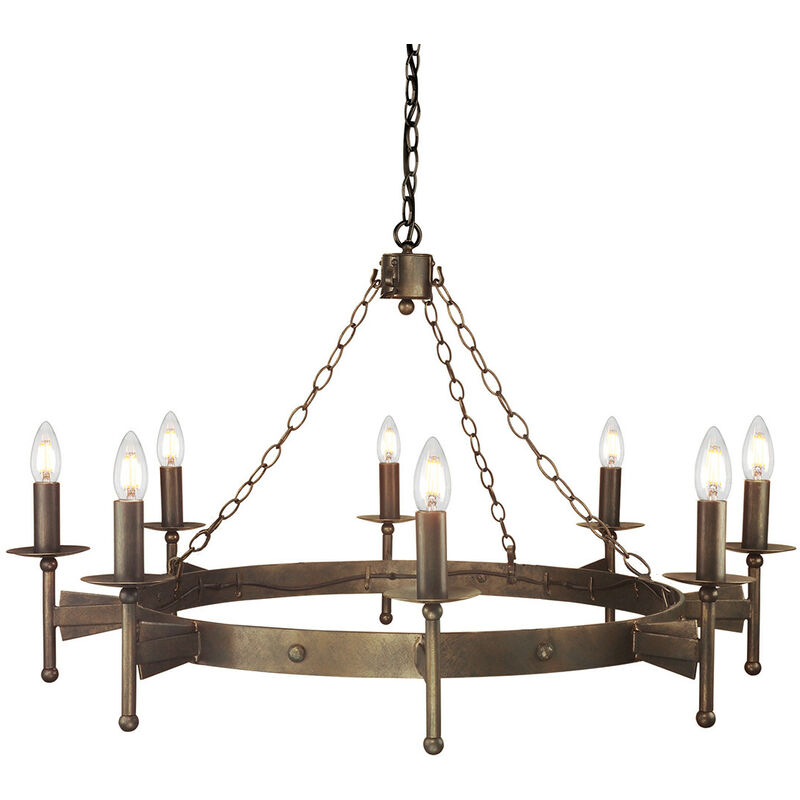 Elstead Cromwell - 8 Light Chandelier Old Bronze Finish, E14