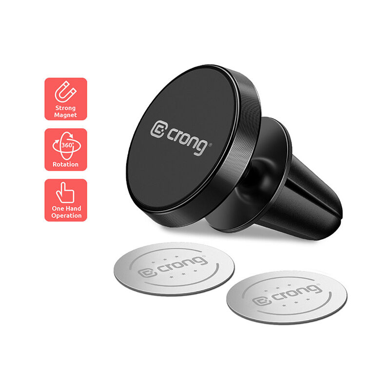 Crong Magnetic Smart Car Holder – Support magnétique pour téléphone de voiture (noir)
