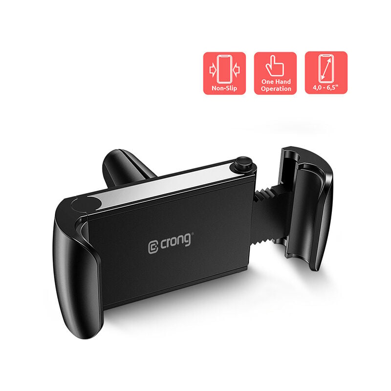 Crong Universal Smart Car Holder – Support de voiture universel pour téléphone de 4 à 6,5 pouces (noir)