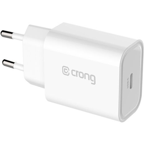 Crong USB-C Reiseladegerät – USB-C Power Delivery 20W Wandladegerät (weiß)