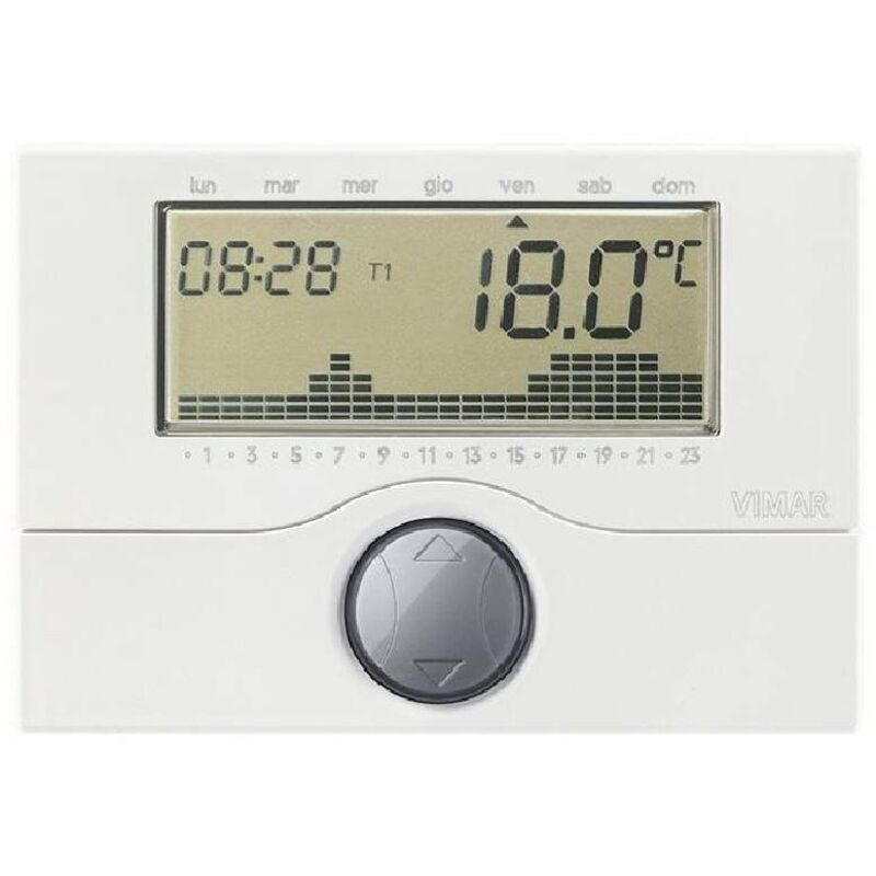 Vimar 01910 Cronotermostato A Batt. Parete Bianco