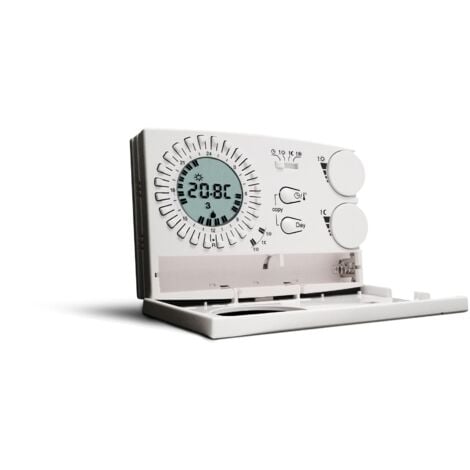 Cronotermostato analogico digitale giornaliero 3v serie easy colore bianco perry electric 1crcr308/g