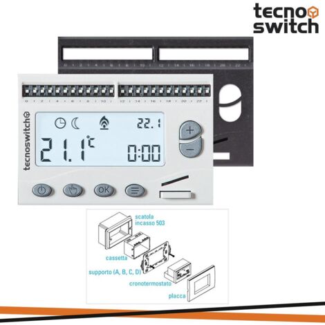 Cronotermostato da Incasso Digitale Giornaliero - Tecnoswitch