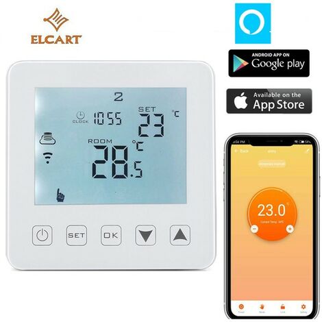 PATABIT Termostato Ambiente Caldaia Wifi Alexa  Cronotermostato Smart  Intelligente Touch Screen Da Parete Monta Su Cassetta Incasso 503  Alimentazione 220V Riscaldamento Domestico Con Timer (A 220V) : :  Fai da te