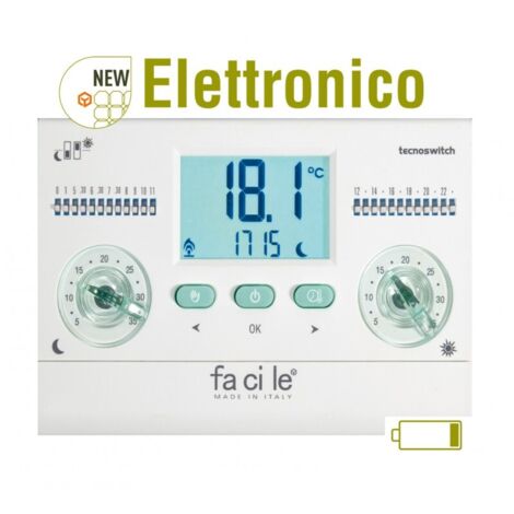 Cronotermostato Giornaliero Da Parete Facile ( TECNOSWITCH cod. CR135BI )