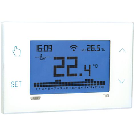 Cronotermostato semanal wifi pantalla táctil blanca