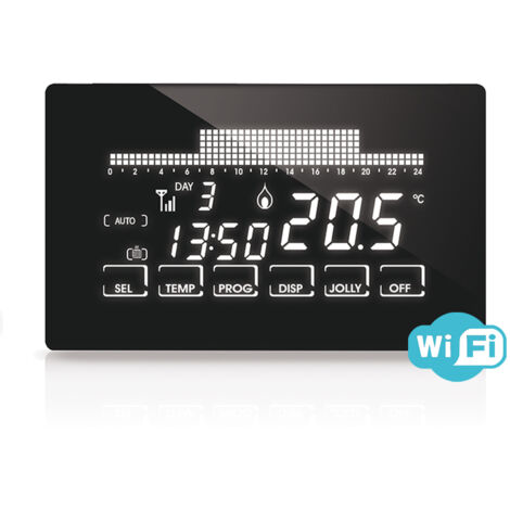Cronotermostato Settimanale Ultrapiatto Touch-screen, con connessione WiFi per controllo da remoto, Intellitouch