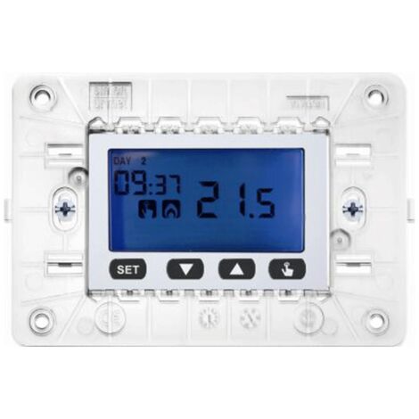 Cronotermostato Urmet Simon Nea settimanale LCD 3 moduli bianco 10633.B