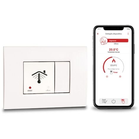 Cronotermostato WiFi a Incasso (2 moduli) gestito con APP Vemer VE796000 Oikos Bianco