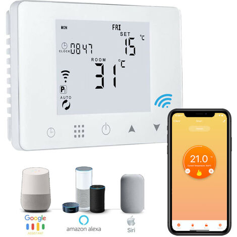 Regolatore di temperatura termostato intelligente Aigend Termostato ambiente digitale programmabile 5A per regolatore di temperatura caldaia a gas con touchscreen LCD