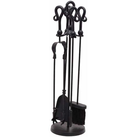 Crook Top Companion Set - Metal - L18 x W18 x H66 cm - Black