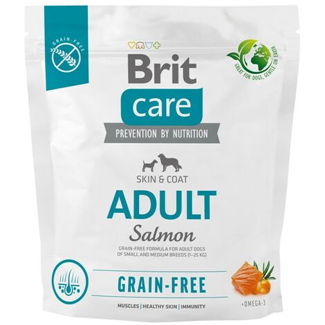 Croquettes BRIT Care pour chiens adultes de petite et moyenne taille, sans céréales, au saumon - 1 kg