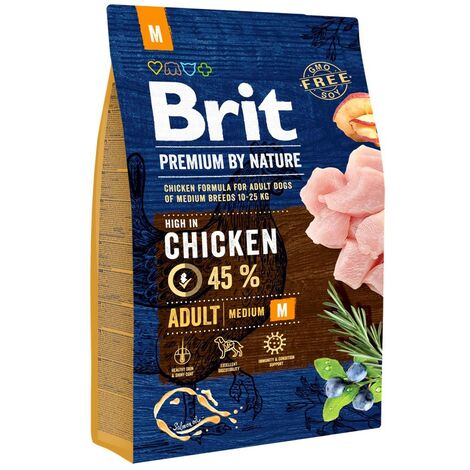 Croquettes BRIT Premium by Nature Adult M - Poulet - 8 kg