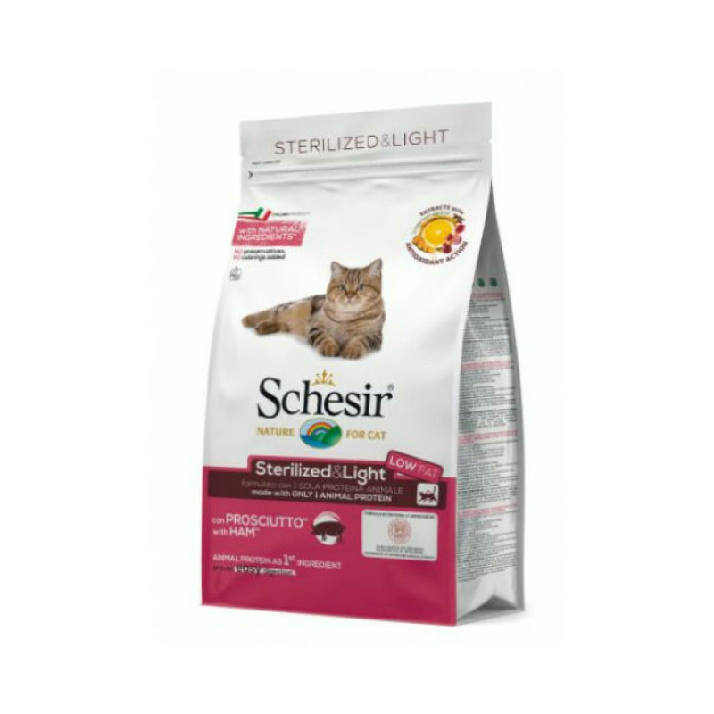 Croquettes chat adulte Sterilized au jambon Sac 1,5 kg - Schesir