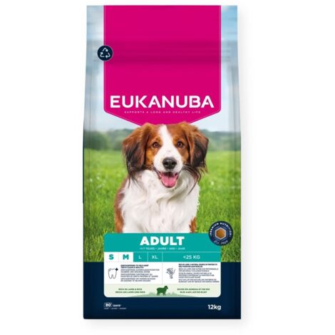 Croquettes EUKANUBA pour chiens adultes de petite et moyenne race, agneau et riz, 12 kg