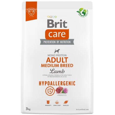 Croquettes hypoallergéniques BRIT Care Agneau pour chiens adultes de race moyenne - 3 kg