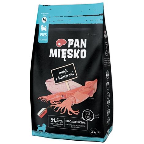 Croquettes Mr. Meat pour chiot, saveur dinde et calamar, moyennement croustillantes, 3 kg