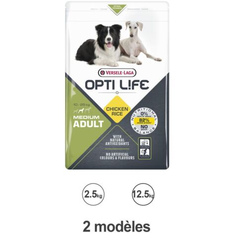 Croquettes Opti Life chien medium Poulet : 2.5 kg