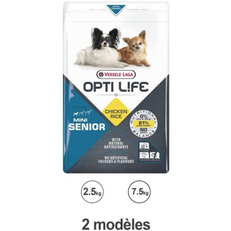Croquettes Opti Life chien mini senior Poulet : 2.5 kg