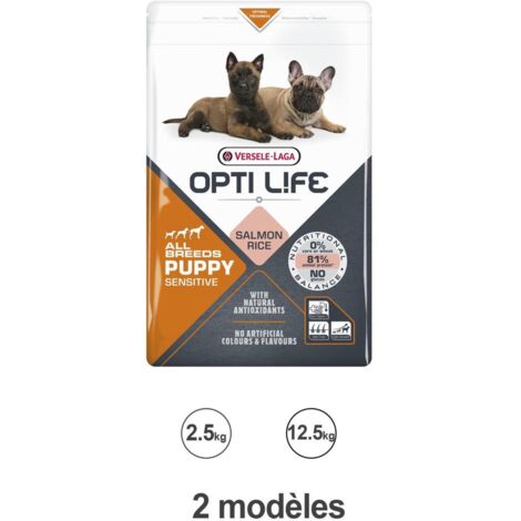 Croquettes Opti Life chiot sensible Saumon : 2.5kg