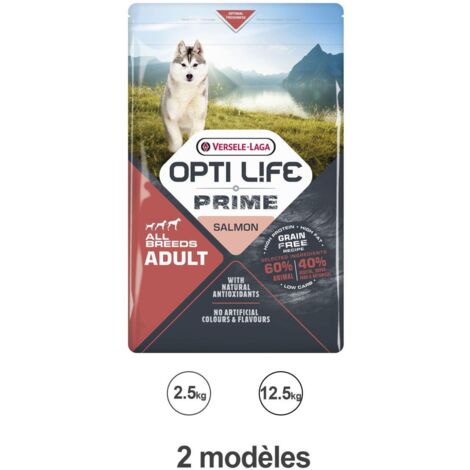 Croquettes Opti Life Prime chien Saumon : 2.5 kg