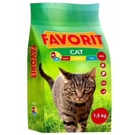Croquettes pour chat Favorite, mélange de saveurs, 1,5 kg