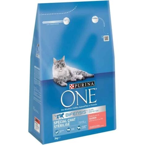 Croquettes pour Chat Stérilisé au Saumon et au Blé PURINA ONE 3KG - Purina