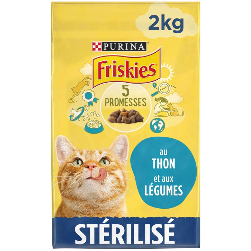 Purina - Croquettes pour chat stérilise au Thon et aux Légumes 2kg friskies