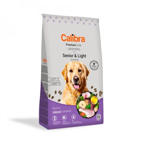 Croquettes pour chien CALIBRA DOG premium senior et léger 12 kg
