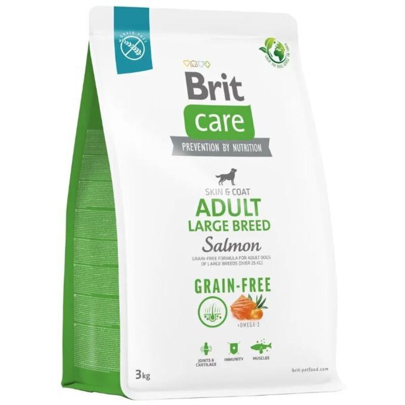 Brit - Croquettes pour chiens adultes, grandes races Care Grain-free Adult Saumon - 3 kg